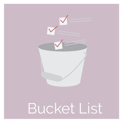 bucket with checklist falling inside